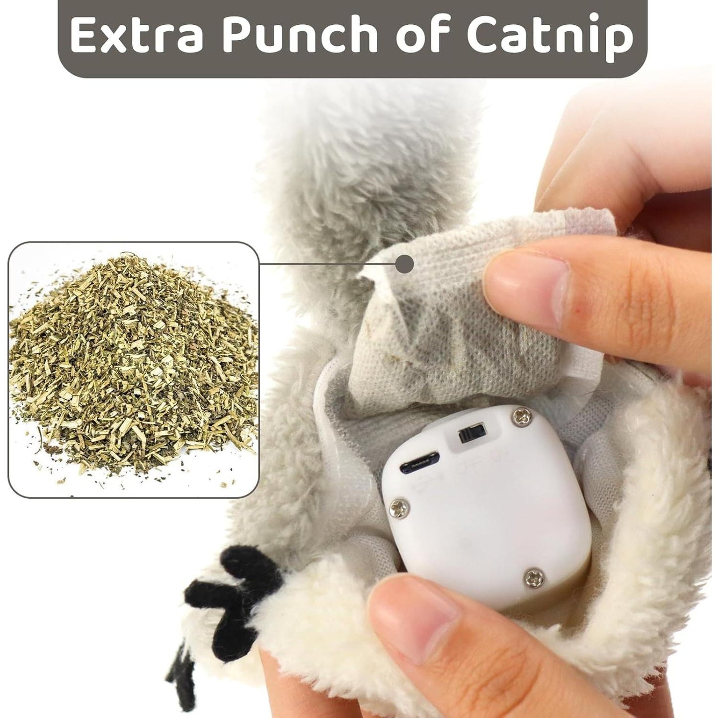 Flapping Squirrel Cat Toy — Touch-Activated