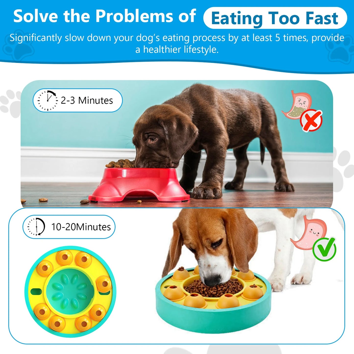 Interactive Slow Feeder Puzzle Bowl for Dogs