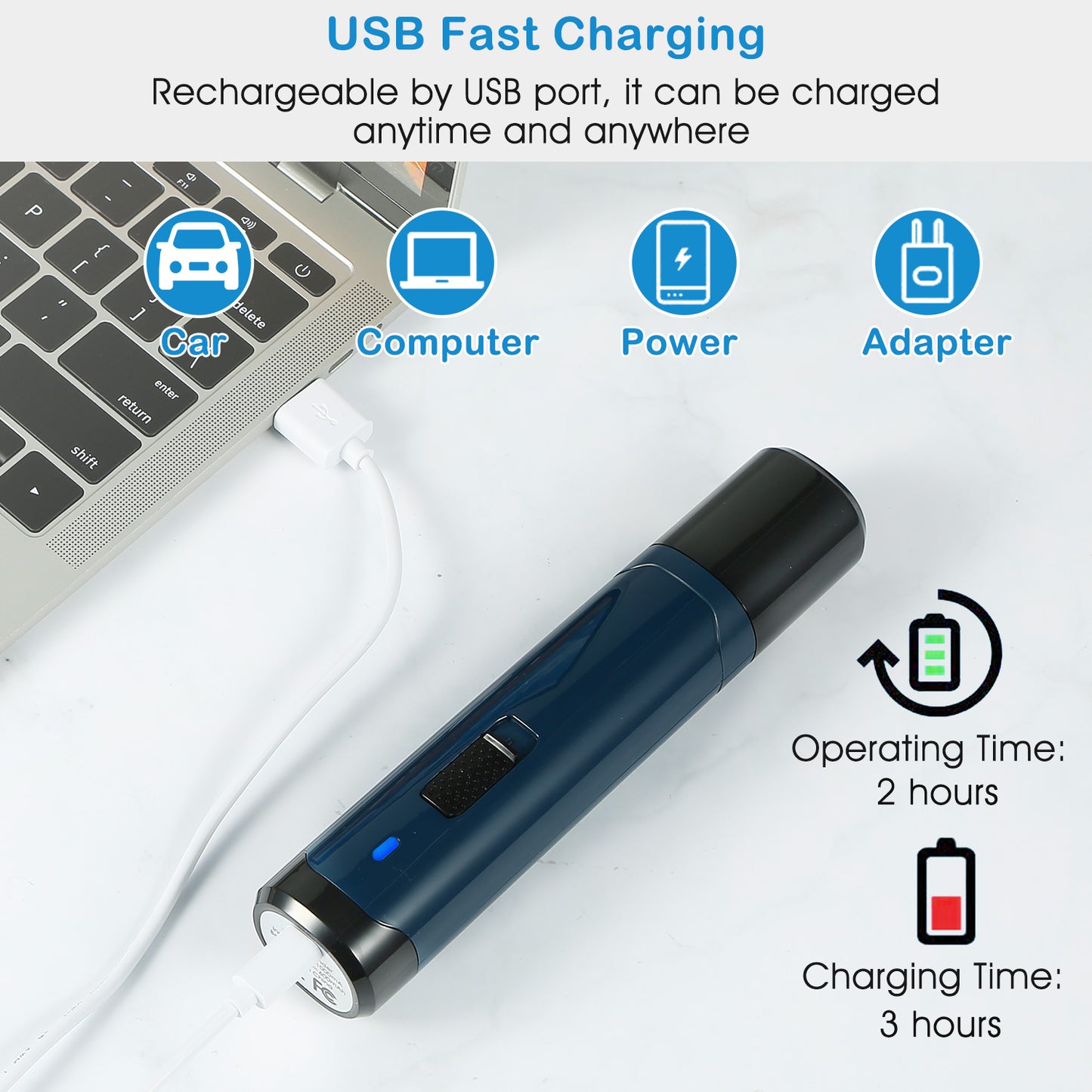 Quiet Pet Nail Grinder — 3-Port USB Rechargeable
