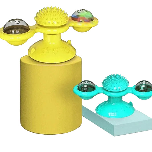 Spinning Windmill Cat Toy with LED Balls