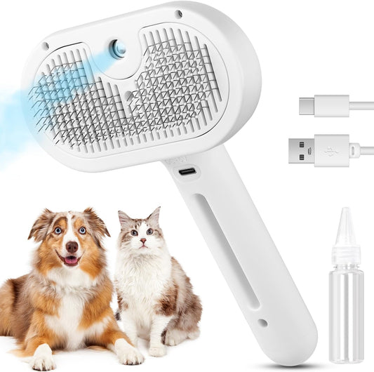 3-in-1 Steam Spray Pet Grooming Brush