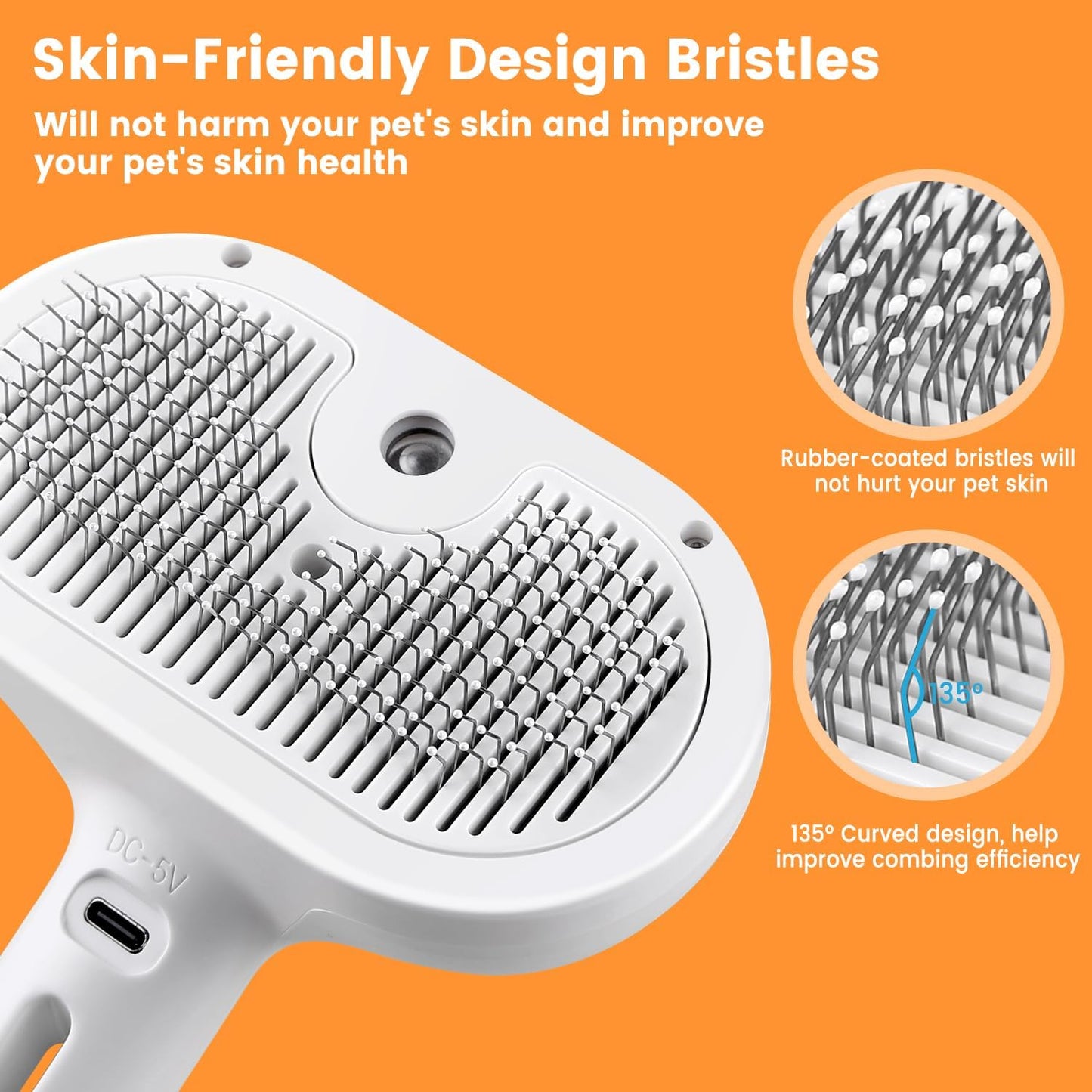 3-in-1 Steam Spray Pet Grooming Brush