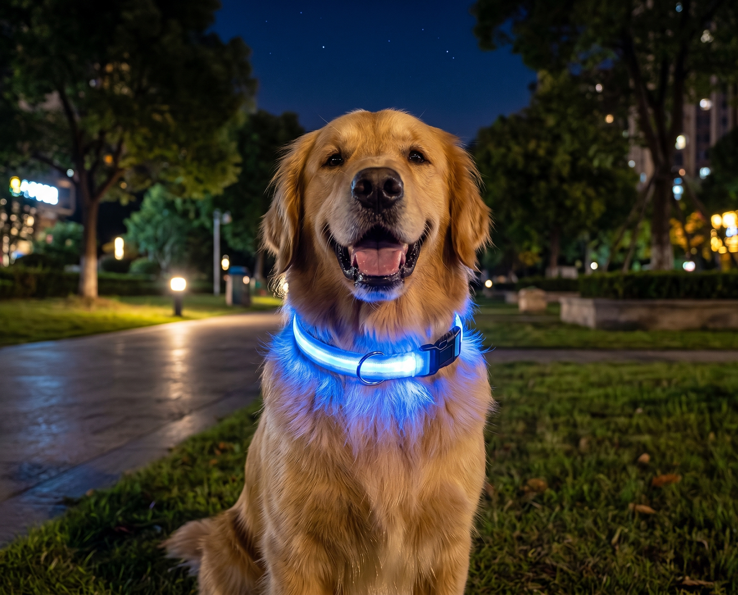 LED Light-Up Pet Collar — USB Rechargeable Safety