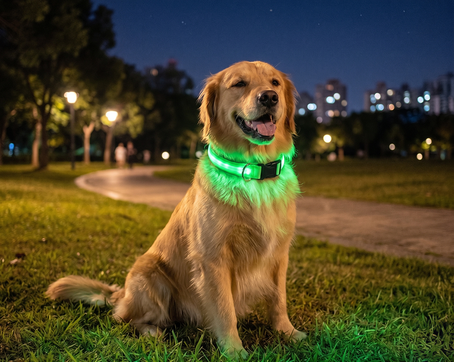 LED Light-Up Pet Collar — USB Rechargeable Safety
