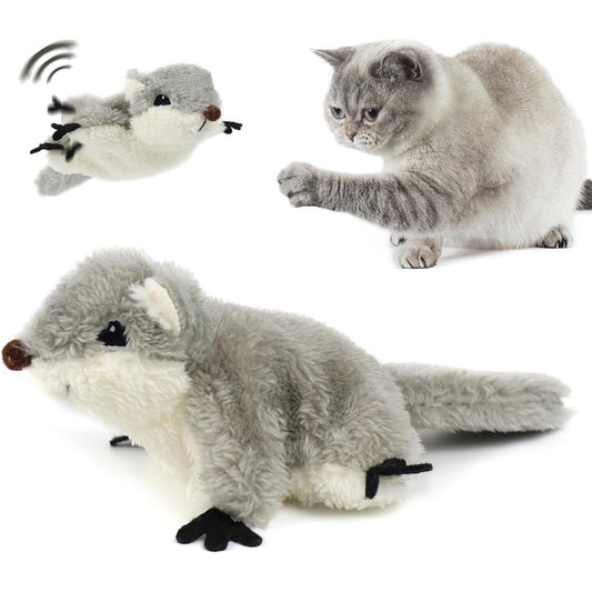 Flapping Squirrel Cat Toy — Touch-Activated
