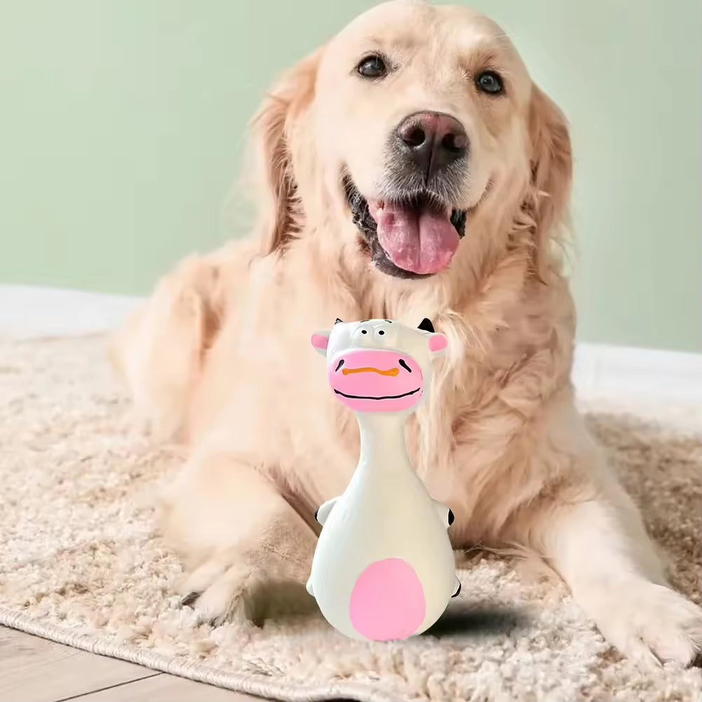 4-Pack Squeaky Dog Toys — Cute Latex Characters