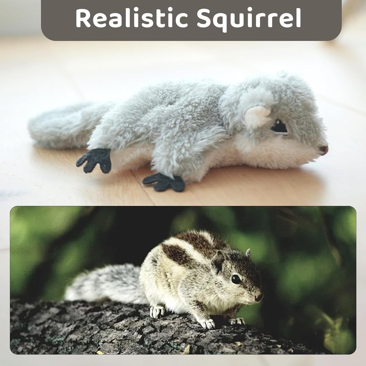 Flapping Squirrel Cat Toy — Touch-Activated